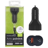 Chameleon Avto polnilnik 2-portni avto polnilnik IBD318-1UC (QC 3.0) (1 x USB vhod, 1 x Type C vhod) z MicroUSB kablom