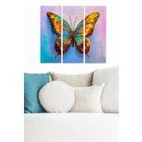 Wallity MDF1225339165 multicolor decorative mdf painting (3 pieces) Cene