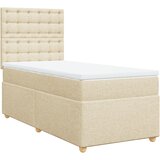 vidaXL Krevet s oprugama i madracem krem 90 x 190 cm od tkanine | shoptok.hr