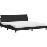 Krevet s madracem Hanko crni 200x200 cm baršunasti | Eponuda.ba