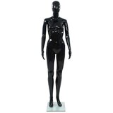  Celotna ženska izložbena lutka s stekleno osnovo črna 175 cm | Shoptok.si