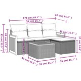  5-dijelni vrtni set sofa s jastucima bež od poliratana | shoptok.hr