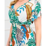 Resti White women's long dress with colorful floral pattern - Clothing | Shoptok.si
