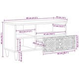 TV ormar s ladicama Bijelo 80 x 33 5 x 46 cm Čvrsto drvo manga - Bijelo | shoptok.hr