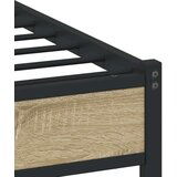 vidaXL Kovinski posteljni okvir z vzglavjem sonoma hrast 137x190 cm, (21322034) | Shoptok.si