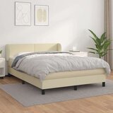 Boxspring - Krevet s oprugama i madracem krem 140x200 cm od umjetne kože - Krema 140 x 200 cm Gladak dizajn | shoptok.hr