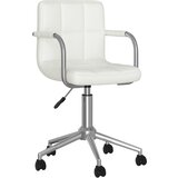 Maison Chic Vrtljiv Jedilni stoli - Vzorci stoli belo umetno usnje A1689, (22031142) | Shoptok.si