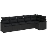  Sjedeća garnitura za vrt 6 kom. Crna poliratan 287,5 x 122,5 x 69 cm | Shoptok.si