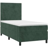 vidaXL Box spring postelja z vzmetnico temno zelena 100x200 | Shoptok.si