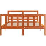  Okvir kreveta s uzglavljem voštano smeđi 120x190 cm od borovine | shoptok.hr