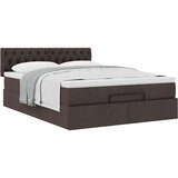  Otomanska postelja z vzmetnico rjav 140x190 cm blago, (22011821) | Shoptok.si
