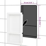 vidaXL Niša za tuš s 2 odjeljka bijela visokog sjaja 41 x 69 x 9 cm | shoptok.hr