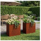 vidaXL Vrtna saksija 2 kom. Rđa 50 x 30 x 50 cm Otporni čelik - Otporni čelik 50 x 30 x 50 cm 2 | shoptok.hr
