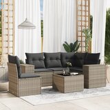  6-dijelni set vrtnih sofa od poliratana s jastucima sivi | shoptok.hr