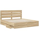  Krevetna konstrukcija s ladicama Sonoma hrast 200 x 200 cm | shoptok.hr