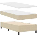 Box Postelja z Box Springom z Vzmetnico Svetlo Zelena Siva Enojna Žametna Tkanina, (22081280) | Shoptok.si