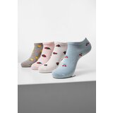 Urban Classics Fruit Invisible Socks Made of Recycled Yarn 4 Pack Grey+Cream+Light Blue+Pink | ePonuda.com