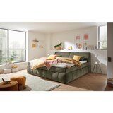 MID.YOU POSTELJA BOXSPRING 200 cm x 240 cm , tekstil, leseni material zelena Cene