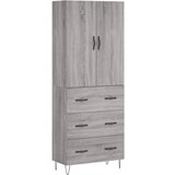 Maison Chic Visoka Komoda - Predalnik siva sonoma 69,5x34x180 cm inženirski les, (21721785) | Shoptok.si