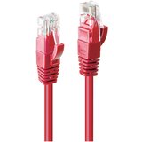 Lindy 48033 RJ45 omrežni kabel\, Patch kabel CAT 6 U/UTP 2.00 m rdeča 1 kos, (20419650) | Shoptok.si