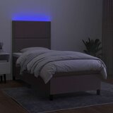  box spring s madracem LED smeđesivi 90x190 cm tkanina | shoptok.hr