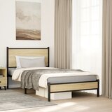 Maison Chic Kovinski Posteljni okvir - Enojna postelja - Postelja za odrasle brez vzmetnice sonoma hrast 100x200 cm, (21696946) | Shoptok.si