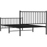  Metalni okvir kreveta uzglavlje i podnožje crni 107x203 cm | shoptok.hr