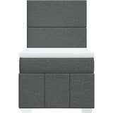 vidaXL Box spring postelja z vzmetnico temno siva 100x200 cm blago | Shoptok.si