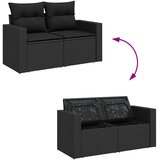  10-dijelni set vrtnih sofa s jastucima crni od poliratana Slike