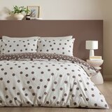 Catherine Lansfield Bijela/tamno smeđa posteljina za krevet za jednu osobu 135x200 cm Polka Dot – | shoptok.hr