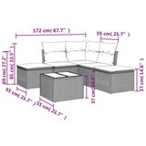 vidaXL 6-dijelni set vrtnih sofa od poliratana s jastucima smeđi | shoptok.hr