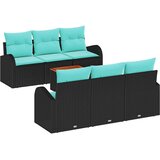 vidaXL Vrtna sedežna garnitura 7 pcs Črna in turkizna, (5000019965) | Shoptok.si