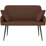  Dvosjed s metalnim nogama 2-sjedalo Smeđa Umjetna koža | shoptok.hr