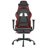  Gaming stol z oporo za noge črno in vinsko rdeče umetno usnje, (21152255) | Shoptok.si