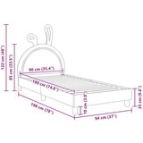  Krevet za djecu s uzglavljem Svijetlo siva 90 x 190 cm PU | shoptok.hr