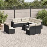  12-dijelni set vrtnih sofa od poliratana s jastucima crni | shoptok.hr