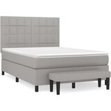  Krevet box spring s madracem svjetlosivi 140x200 cm od tkanine | shoptok.hr