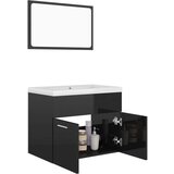  Set kupaonskog namještaja od iverice visoki sjaj crni | shoptok.hr