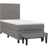  Box spring postelja z vzmetnico temno siva 90x200 cm blago, (20901981) | Shoptok.si