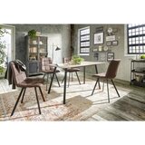 CARRYHOME stol, kovina, tekstil rjava, črna | Shoptok.si