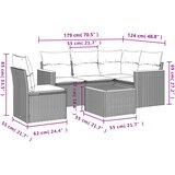 6-dijelni set vrtnih sofa s jastucima crni od poliratana | shoptok.hr