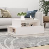 The Living Store Klubska mizica bela 80x55x40,5 cm trdna borovina - Klubska Mizica, (21575198) Cene