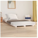  Posteljni okvir bel 100x200 cm trdna borovina | Shoptok.si