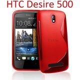  Gumijasti / gel etui S-Line za HTC Desire 500 - rdeči Cene