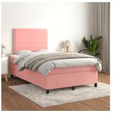  Box spring postelja z vzmetnico roza 120x200 cm žamet | Shoptok.si