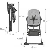 Kinderkraft hranilica FOLDEE, siva s točkicama | shoptok.hr