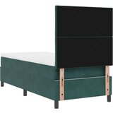 vidaXL box spring krevet s madracem tamno zelena jednokrevetni baršun | shoptok.hr