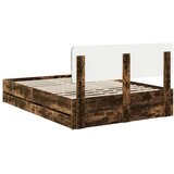 vidaXL Okvir za krevet s ladicama Dimljeni hrast 140 x 190 cm | shoptok.hr