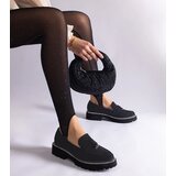 Gemre Black eco-suede moccasins decorated with rhinestones Henley | Shoptok.si