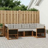  Set vanjskih sofa s jastukom 6 pcs Prirodna i Svjetlosiva | shoptok.hr